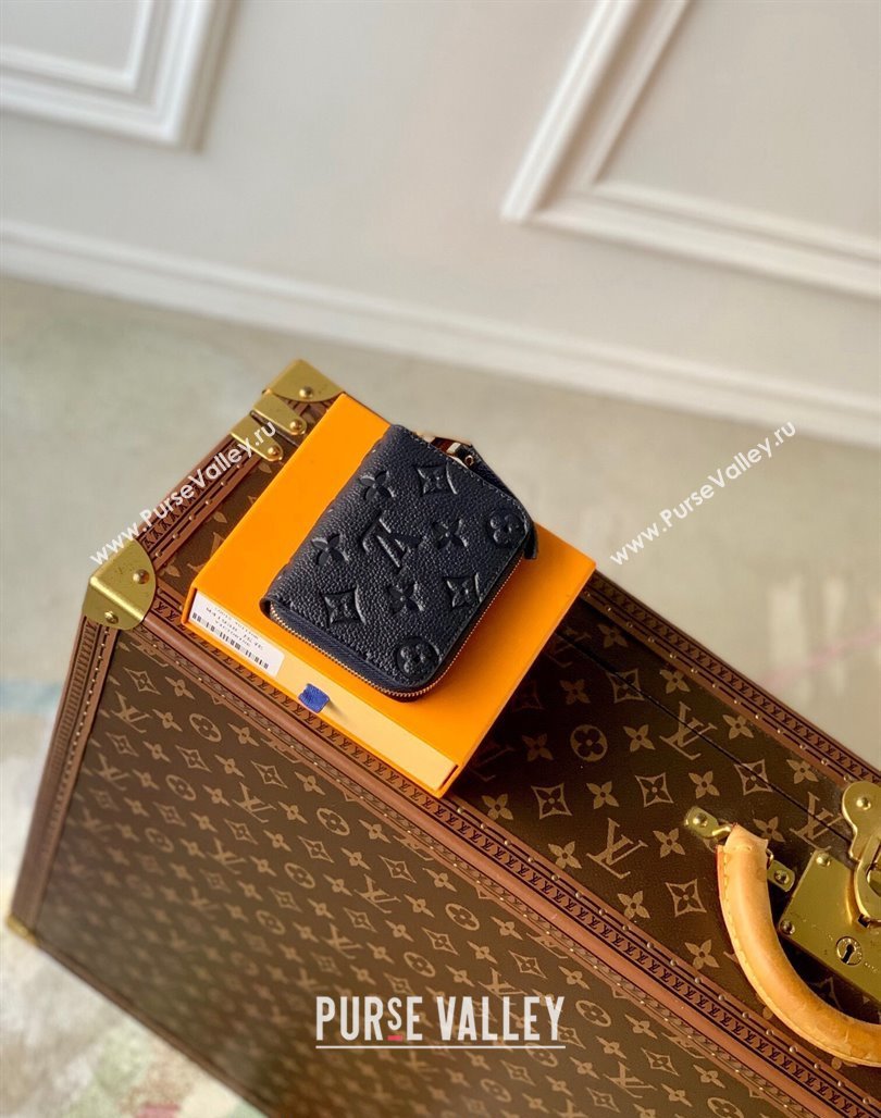 Louis Vuitton Zippy Coin Purse Wallet in Navy Blue Monogram Empreinte Calf Leather M60574 2024 (KI-240520090)