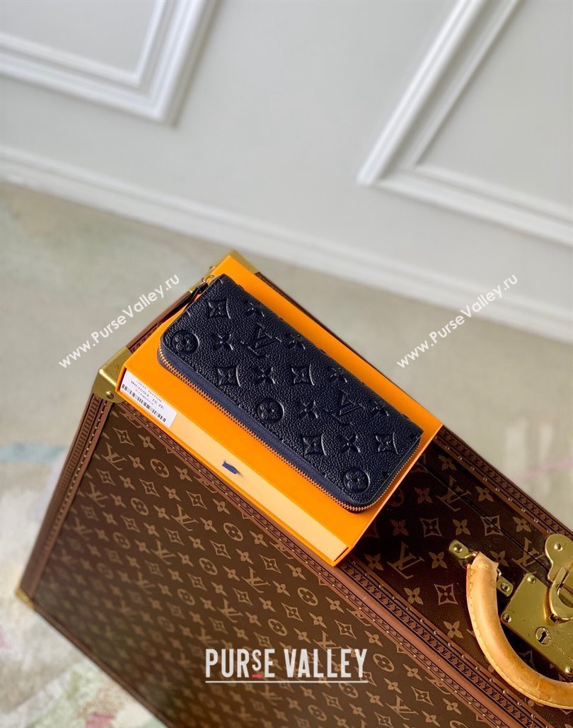 Louis Vuitton Clemence Wallet in Monogram Empreinte Leather M83594 Navy Blue 2024 (KI-240520092)