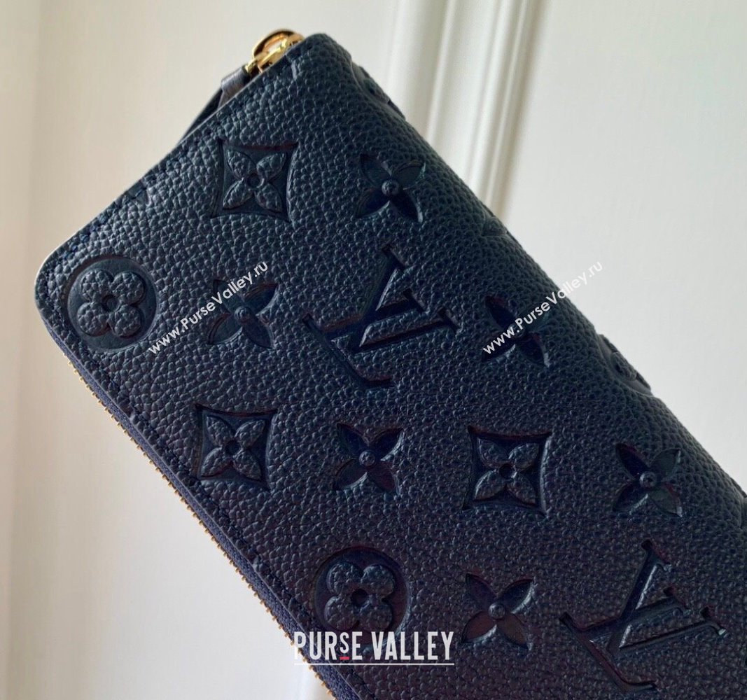 Louis Vuitton Clemence Wallet in Monogram Empreinte Leather M83594 Navy Blue 2024 (KI-240520092)