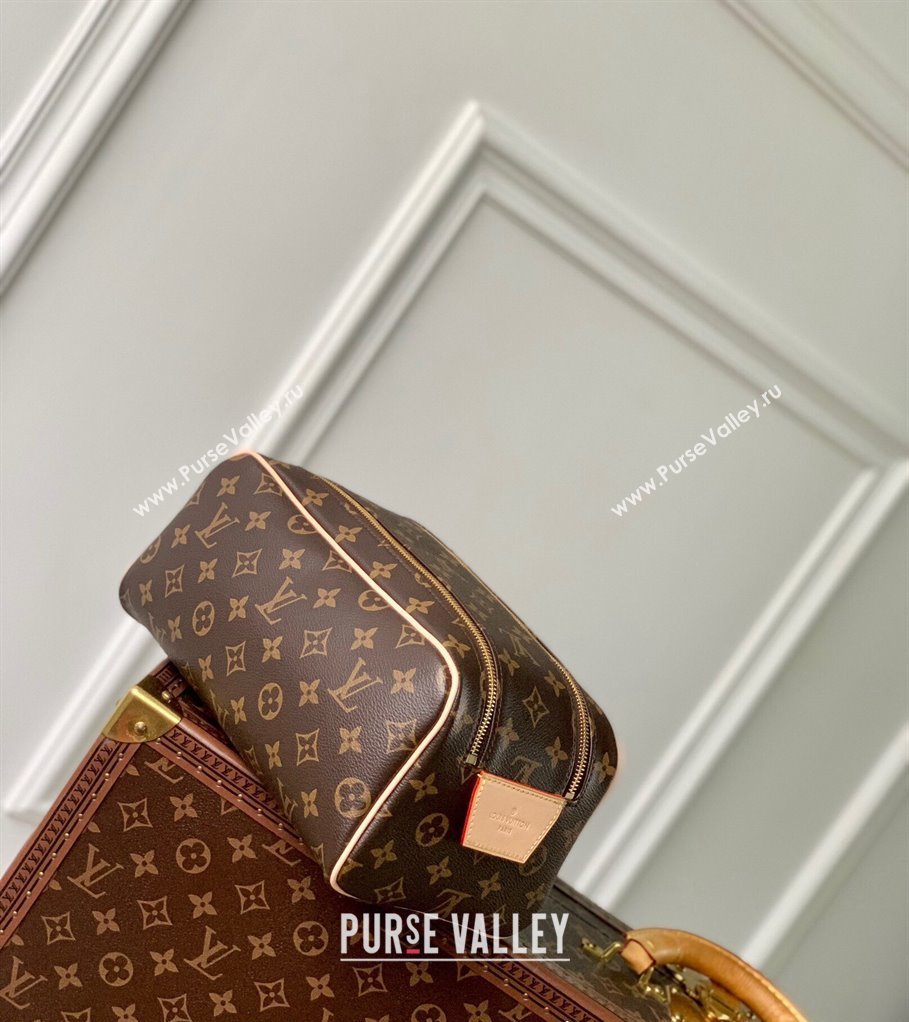 Louis Vuitton Dopp Kit Toilet Travel Pouch M44494 in Monogram Canvas/Nude 2024 (KI-240521044)