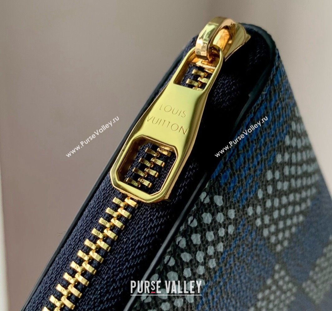 Louis Vuitton Zippy Vertical Wallet in Damier Heritage Canvas N40675 Blue 2024 (KI-240520001)