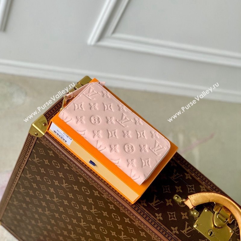 Louis Vuitton Zippy Wallet in Monogram Empreinte Leather M61864 Opale Pink 2024 (KI-240520051)