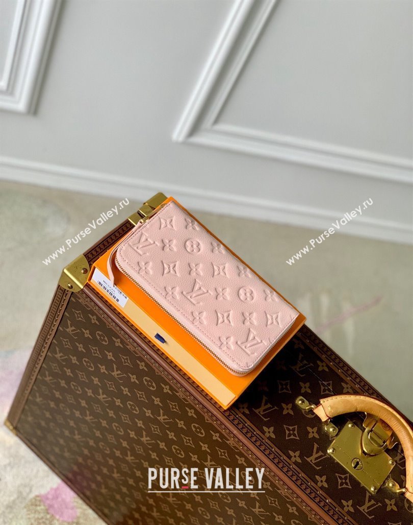 Louis Vuitton Zippy Wallet in Monogram Empreinte Leather M61864 Opale Pink 2024 (KI-240520051)