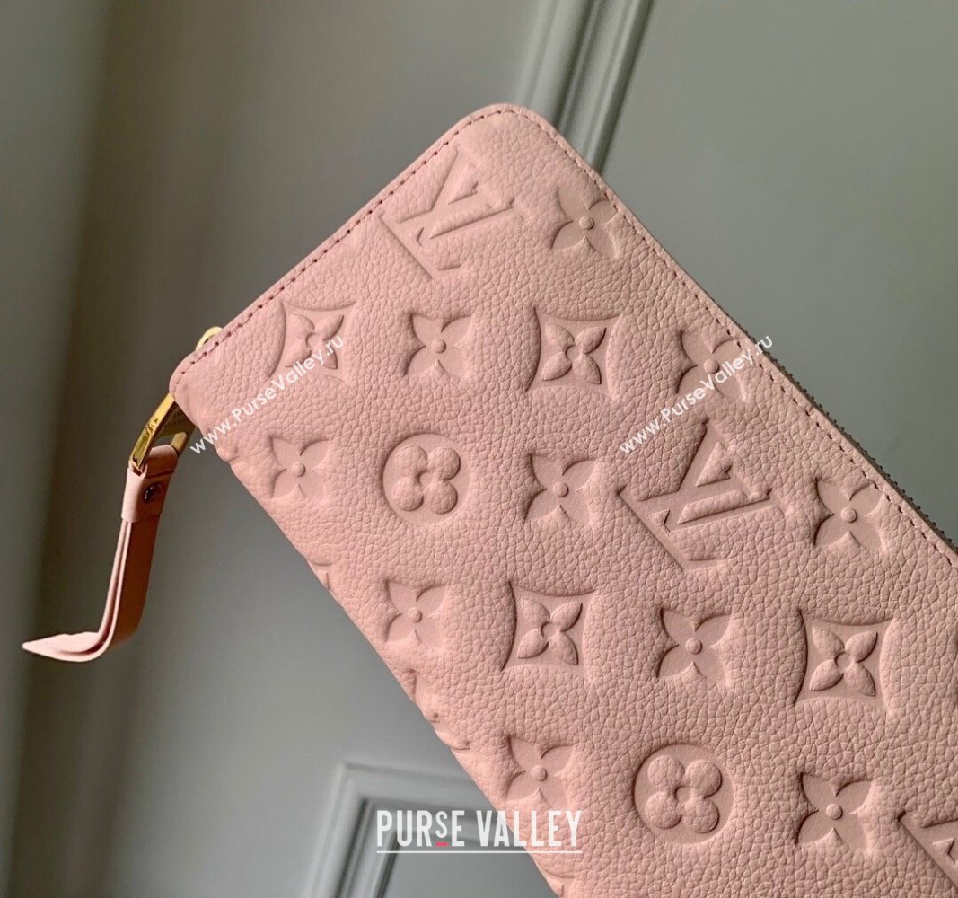 Louis Vuitton Zippy Wallet in Monogram Empreinte Leather M61864 Opale Pink 2024 (KI-240520051)