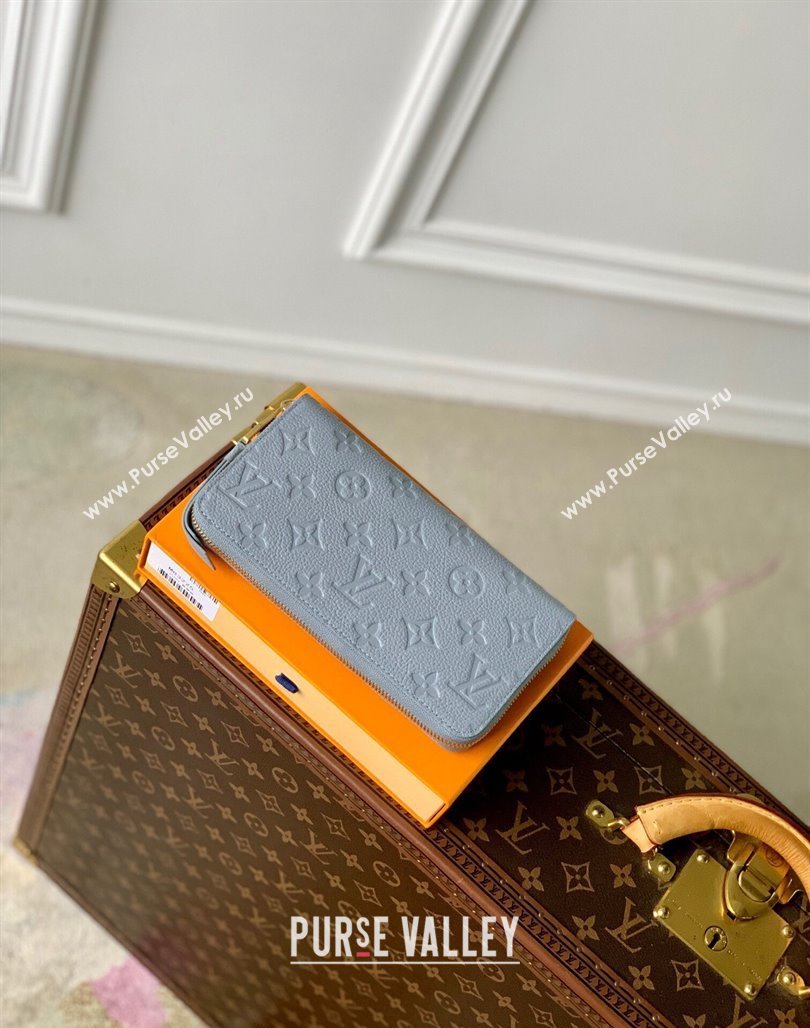 Louis Vuitton Zippy Wallet in Monogram Empreinte Leather M61864 Olympe Blue 2024 (KI-240520052)