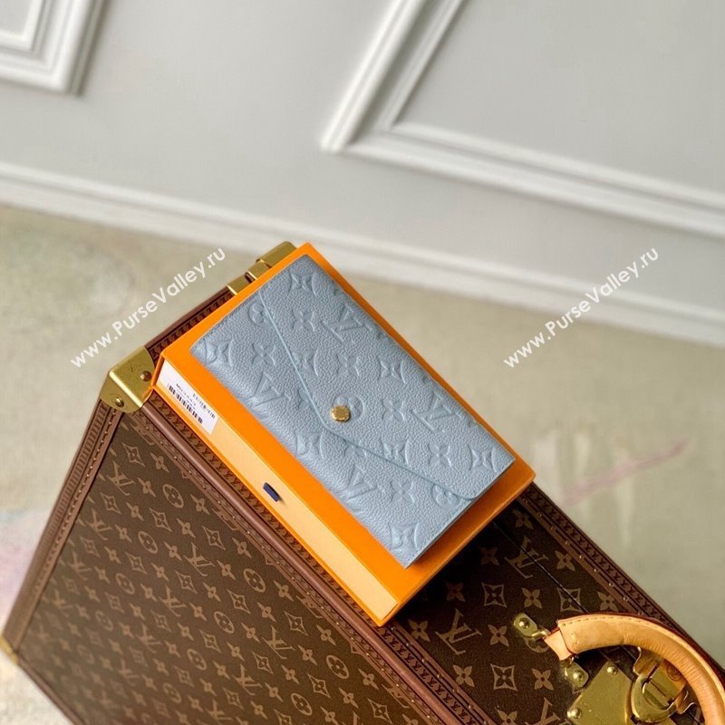 Louis Vuitton Sarah Wallet in Monogram Empreinte Leather M83443 Olympe Blue 2024 (KI-240520054)