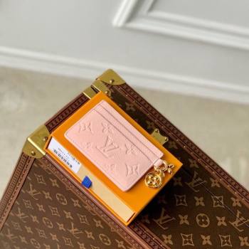 Louis Vuitton LV Charms Card Holder Monogram Empreinte Leather M83562 Opale Pink 2024 (KI-240520055)