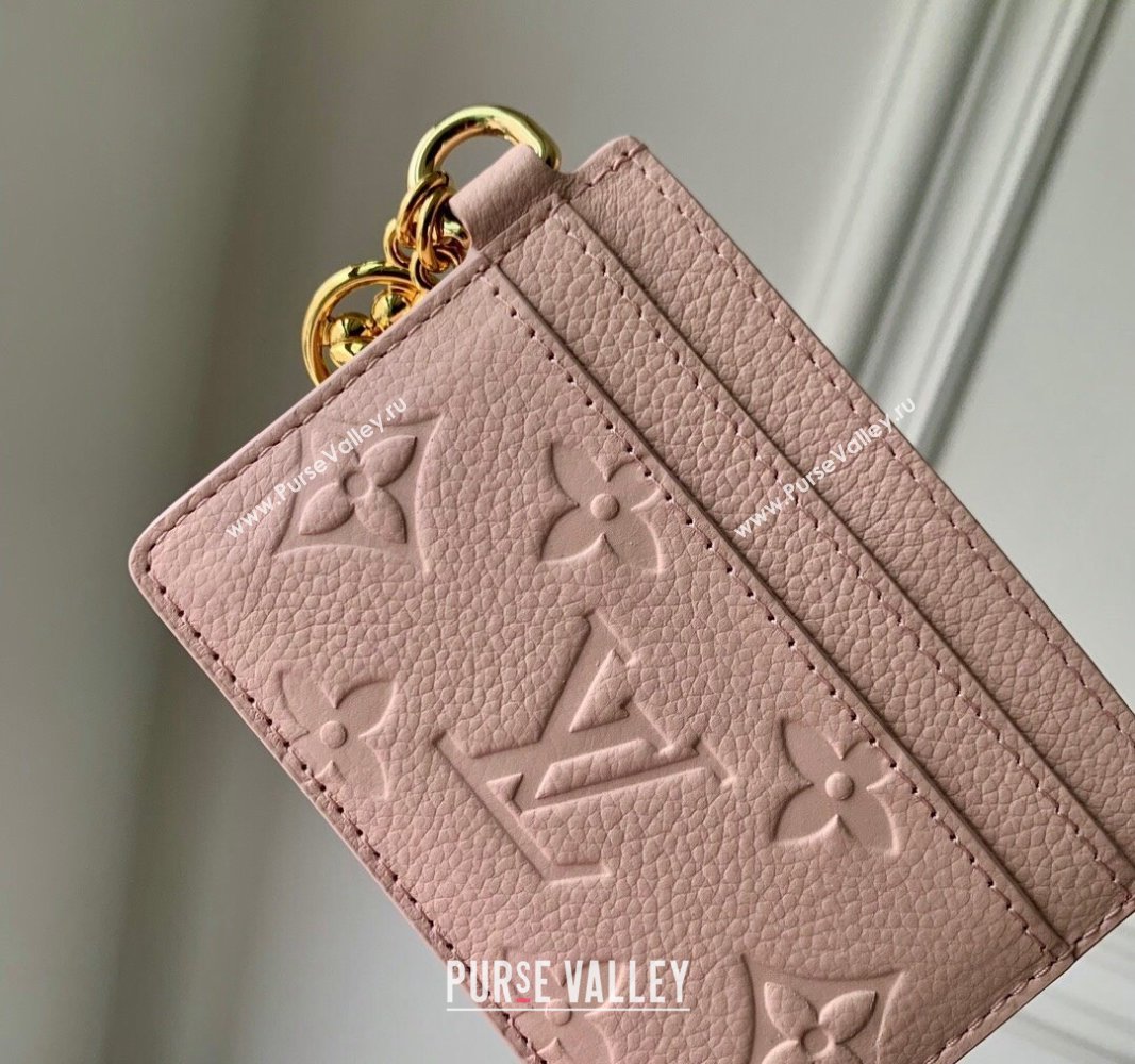 Louis Vuitton LV Charms Card Holder Monogram Empreinte Leather M83562 Opale Pink 2024 (KI-240520055)