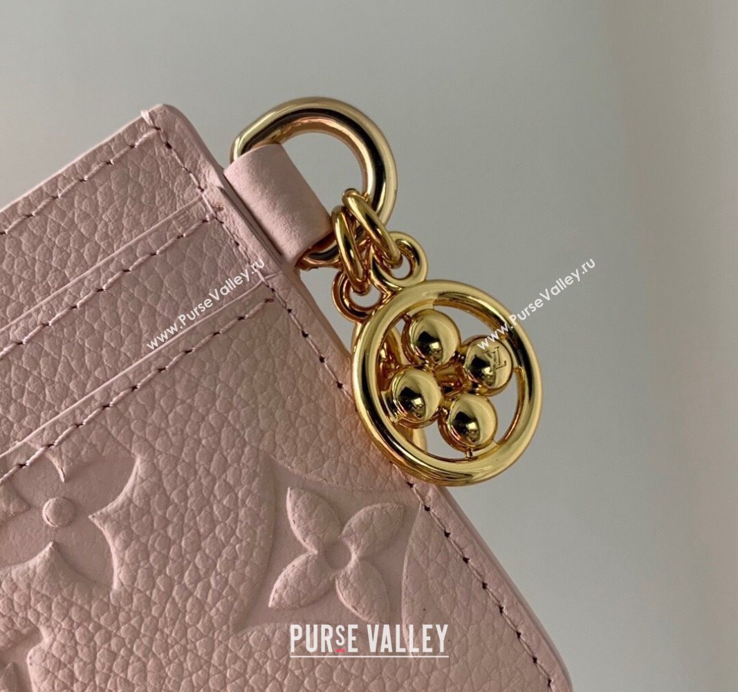 Louis Vuitton LV Charms Card Holder Monogram Empreinte Leather M83562 Opale Pink 2024 (KI-240520055)