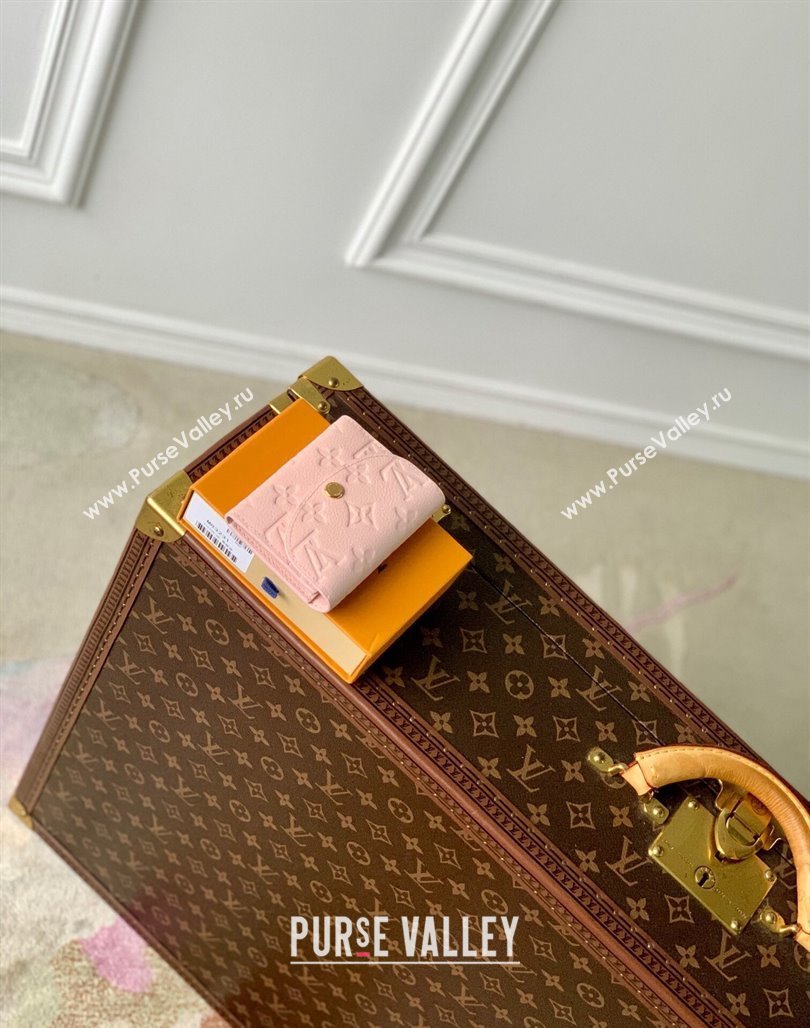 Louis Vuitton Rosalie Coin Purse Wallet in Monogram Empreinte Leather M81520 Opale Pink 2024 (KI-240520057)