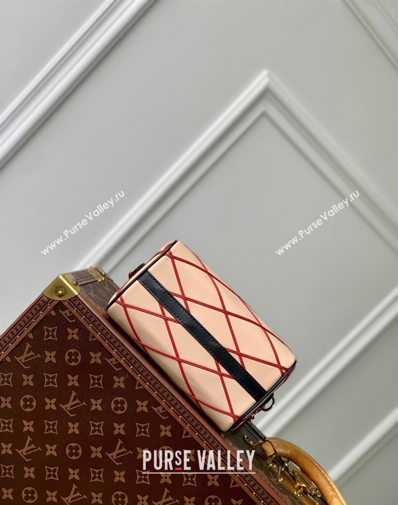 Louis Vuitton Speedy Bandouliere 20 Bag in Quilted Lambskin M24261 Beige/Red 2024 (KI-240521045)