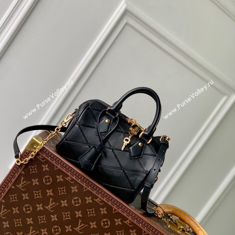 Louis Vuitton Speedy Bandouliere 20 Bag in Quilted Lambskin M24261 Black 2024 (KI-240521046)