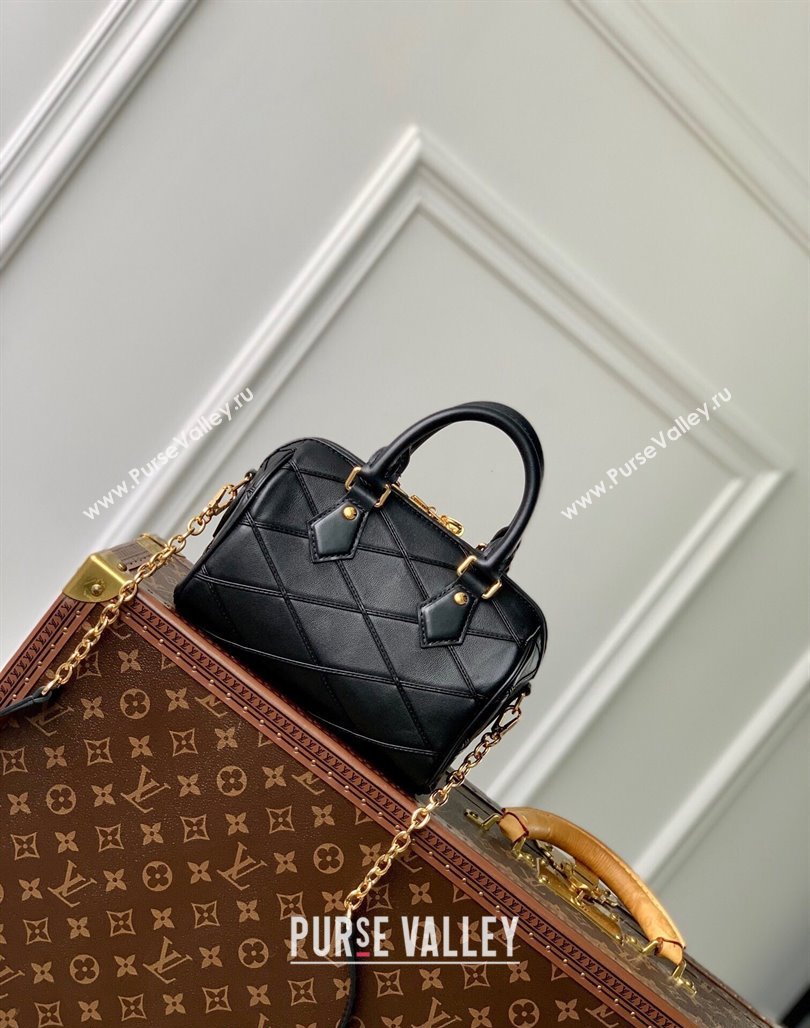 Louis Vuitton Speedy Bandouliere 20 Bag in Quilted Lambskin M24261 Black 2024 (KI-240521046)