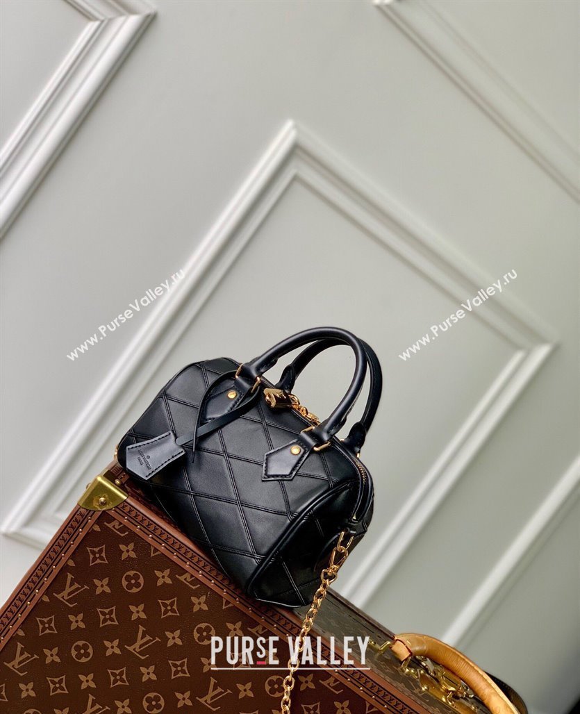 Louis Vuitton Speedy Bandouliere 20 Bag in Quilted Lambskin M24261 Black 2024 (KI-240521046)