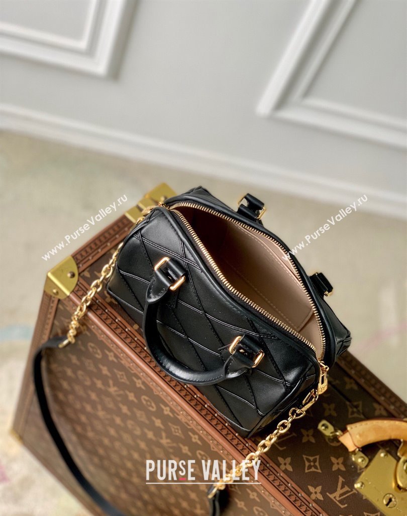 Louis Vuitton Speedy Bandouliere 20 Bag in Quilted Lambskin M24261 Black 2024 (KI-240521046)