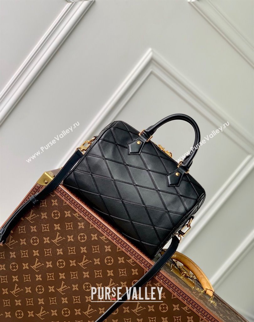 Louis Vuitton Speedy Bandouliere 25 Bag in Quilted Lambskin M24206 Black 2024 (KI-240521047)