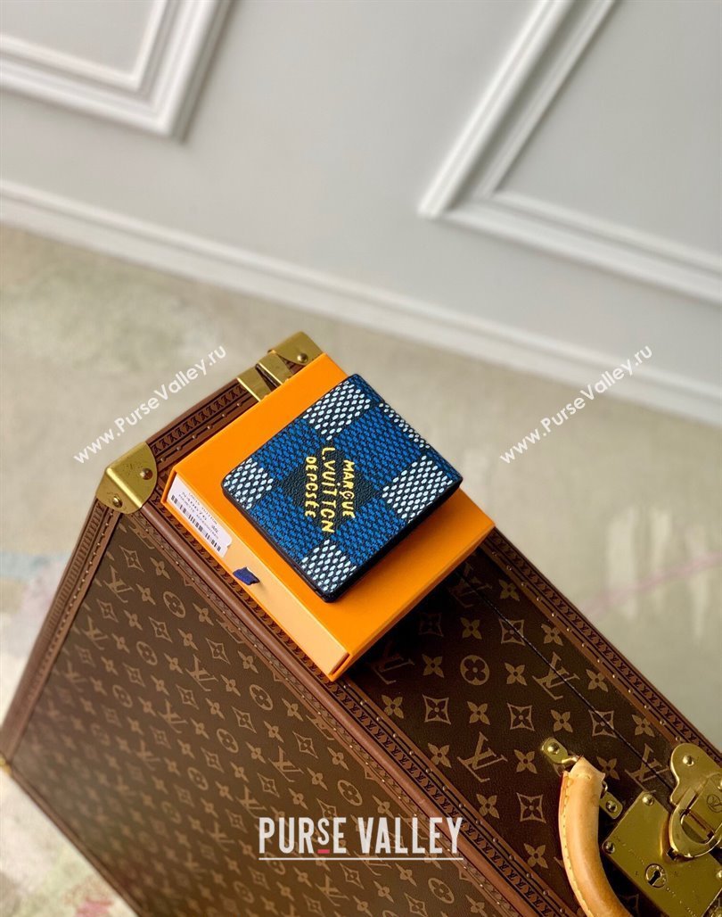 Louis Vuitton Multiple Wallet in Damier Heritage Canvas N40676 Blue 2024 (KI-240520003)