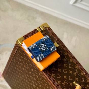 Louis Vuitton Pocket Organizer Wallet in Damier Heritage Canvas N40677 Blue 2024 (KI-240520006)