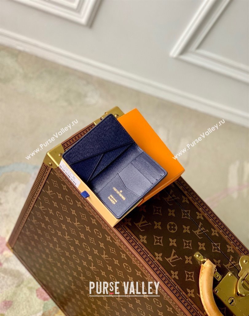 Louis Vuitton Pocket Organizer Wallet in Damier Heritage Canvas N40677 Blue 2024 (KI-240520006)