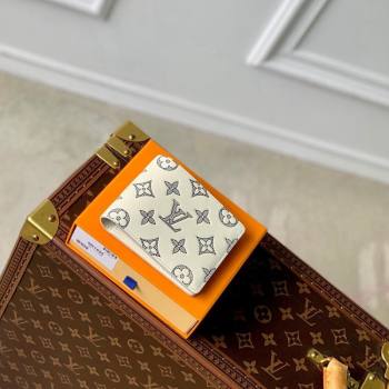 Louis Vuitton Multiple Wallet in Monogram Shadow Calfskin M83380 White 2024 (KI-240520009)