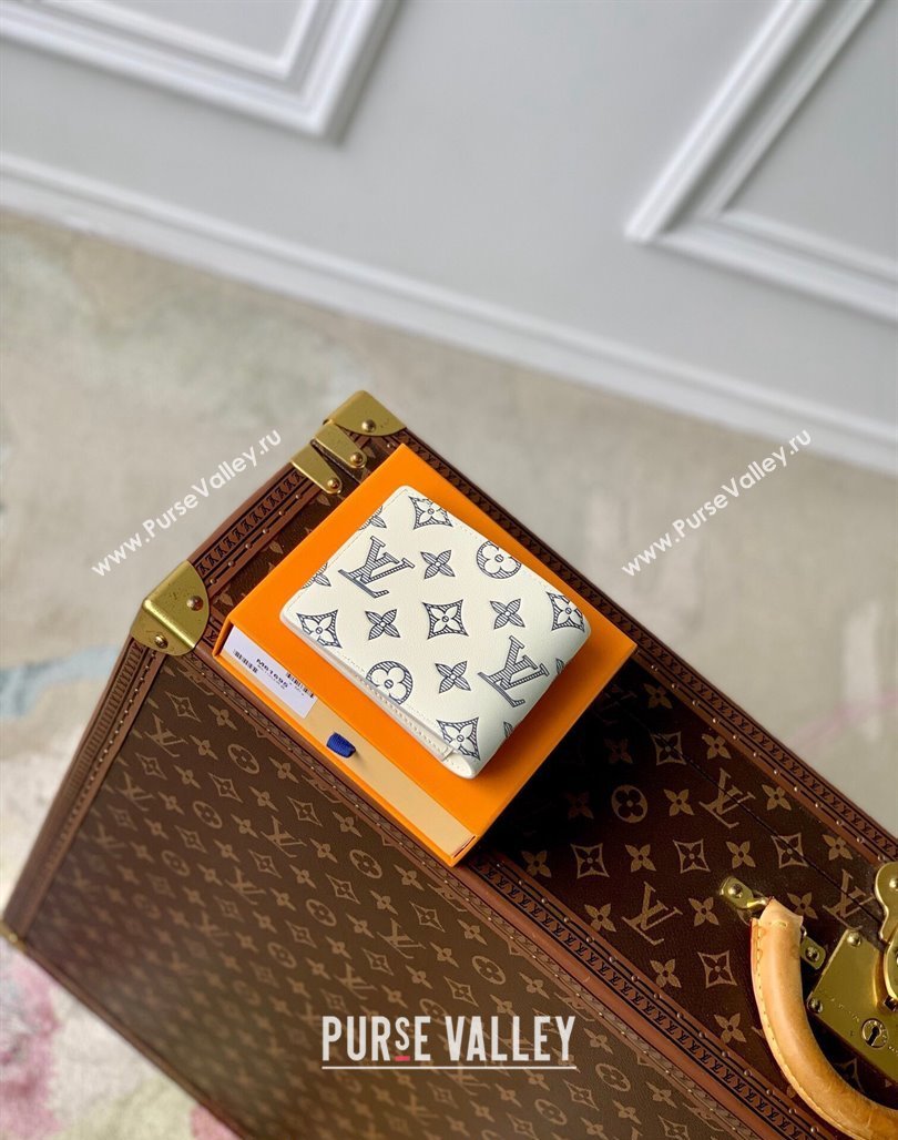 Louis Vuitton Multiple Wallet in Monogram Shadow Calfskin M83380 White 2024 (KI-240520009)