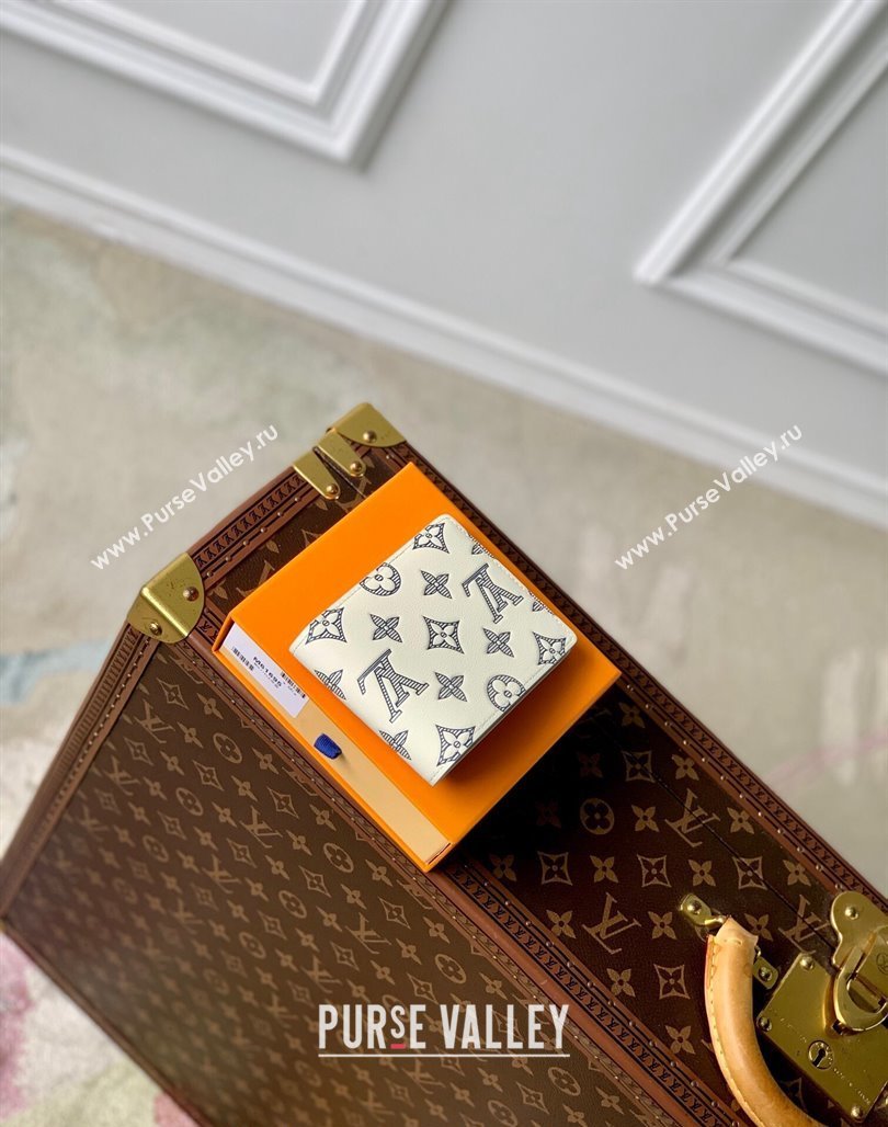 Louis Vuitton Multiple Wallet in Monogram Shadow Calfskin M83380 White 2024 (KI-240520009)