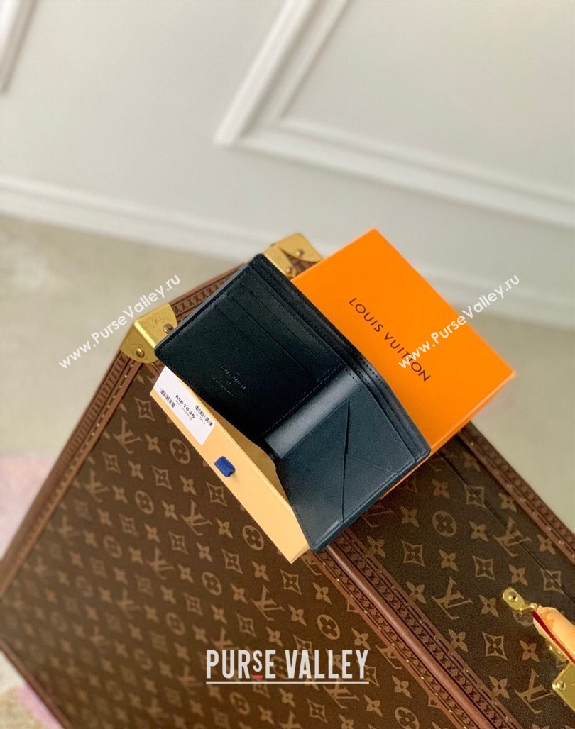 Louis Vuitton Multiple Wallet in Monogram Shadow Calfskin M83379 Ink Blue 2024 (KI-240520010)