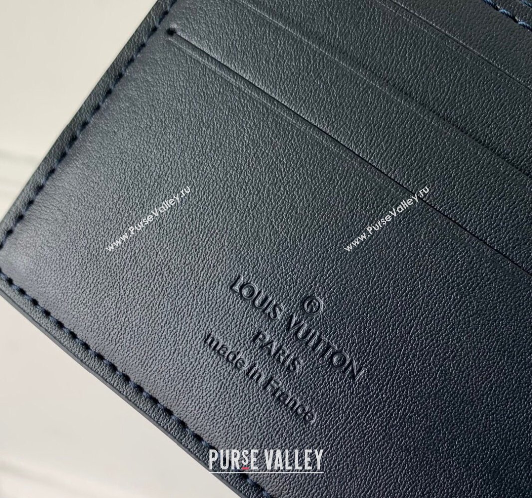Louis Vuitton Multiple Wallet in Monogram Shadow Calfskin M83379 Ink Blue 2024 (KI-240520010)