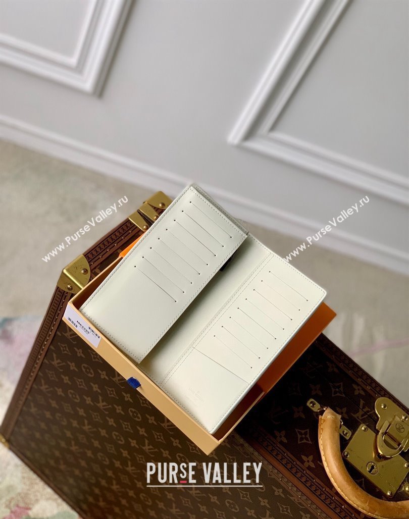 Louis Vuitton Brazza Wallet in Monogram Shadow Calfskin M61697 White 2024 (KI-240520011)