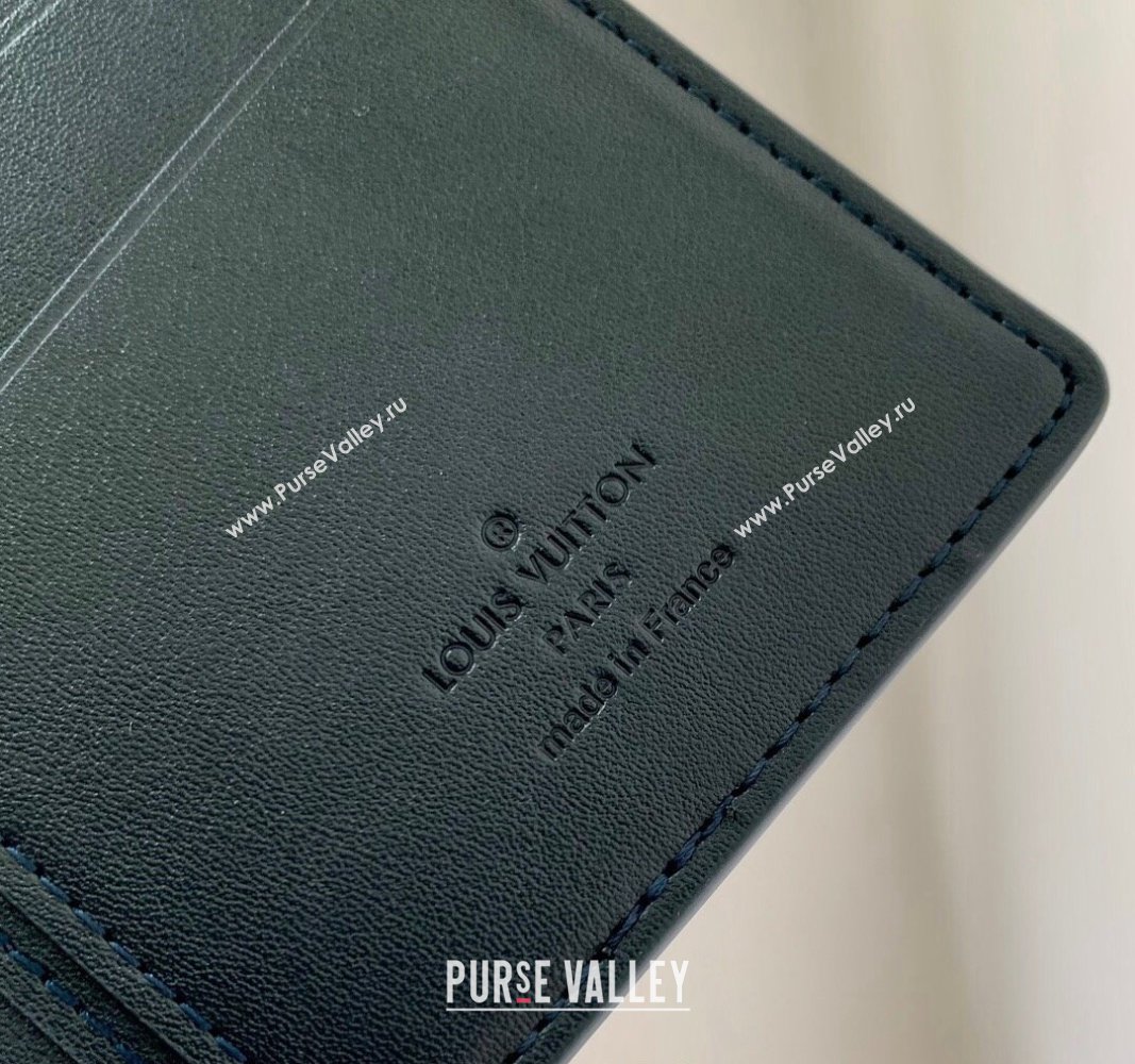 Louis Vuitton Brazza Wallet in Monogram Shadow Calfskin M61697 Ink Blue 2024 (KI-240520012)