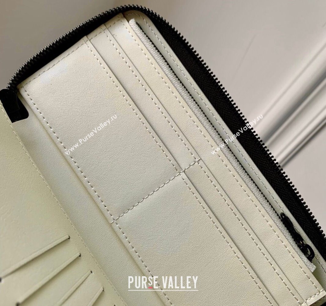 Louis Vuitton Zippy Vertical Wallet in Monogram Shadow Calfskin M83381 White 2024 (KI-240520013)