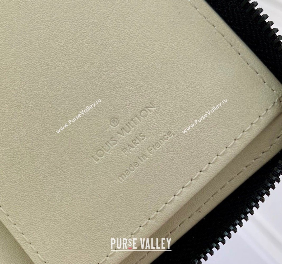 Louis Vuitton Zippy Vertical Wallet in Monogram Shadow Calfskin M83381 White 2024 (KI-240520013)