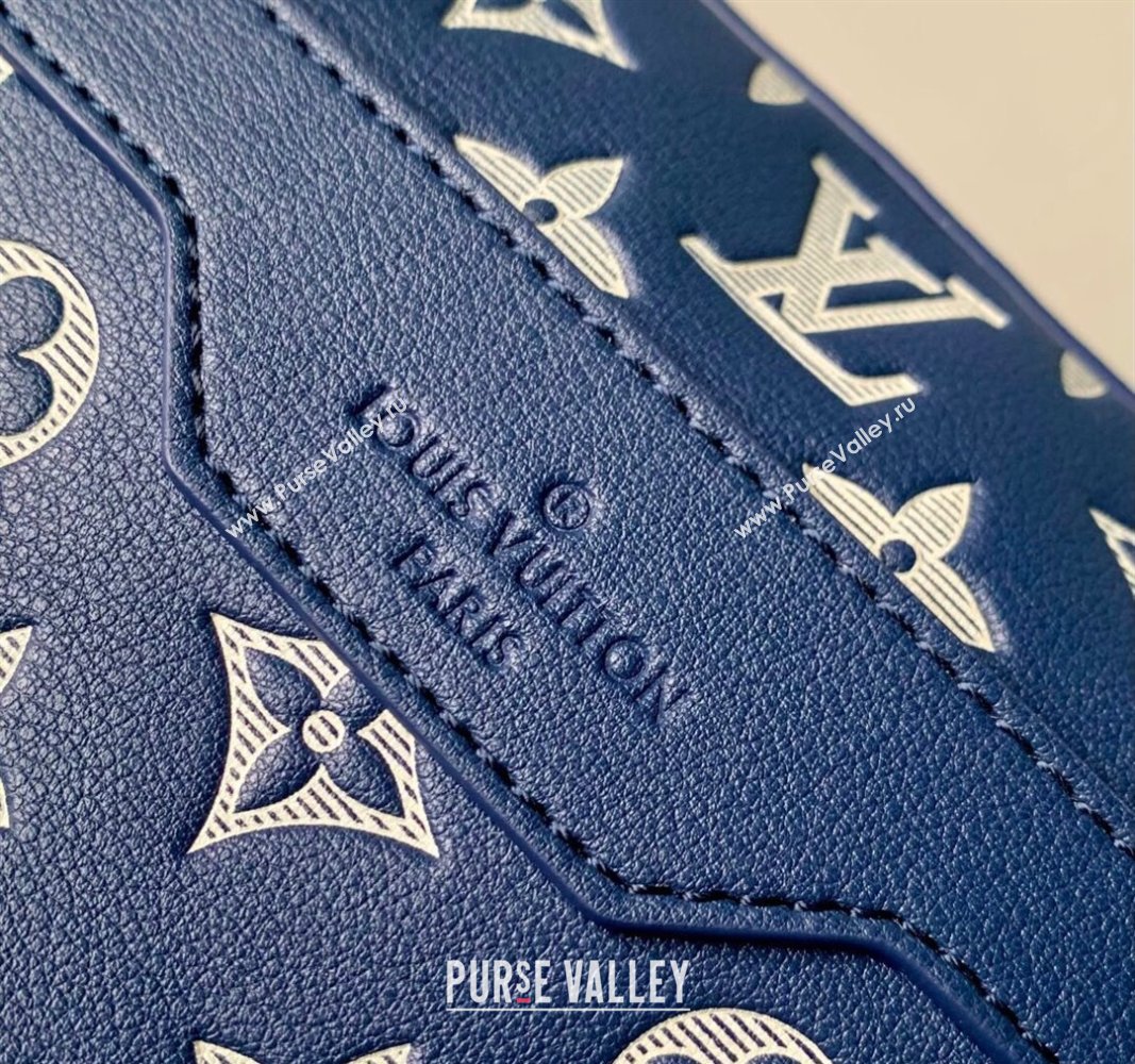 Louis Vuitton Trio Messenger bag in Monogram Shadow Calfskin M24753 Ink Blue/White 2024 (KI-240520017)