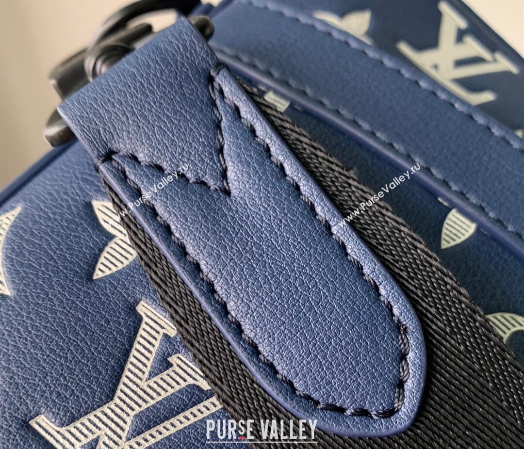 Louis Vuitton Trio Messenger bag in Monogram Shadow Calfskin M24753 Ink Blue/White 2024 (KI-240520017)