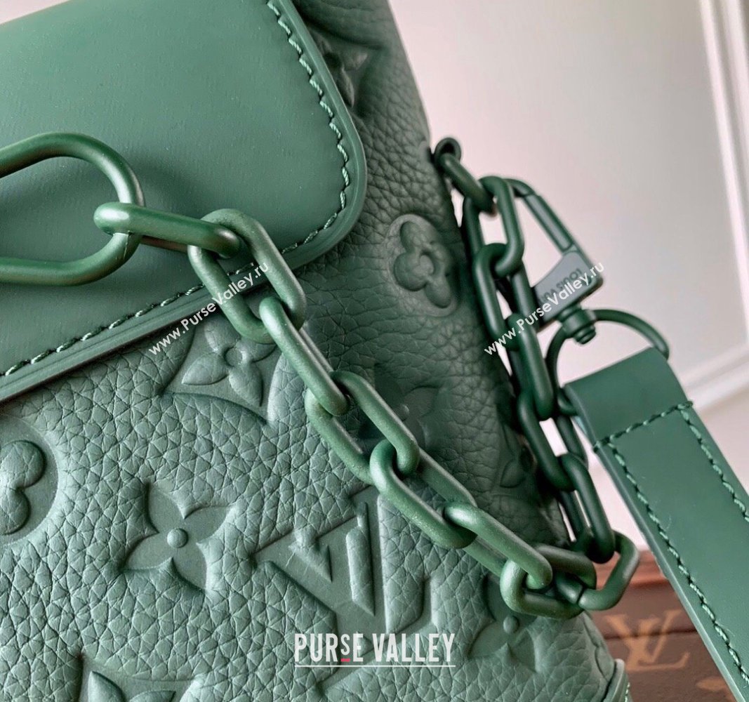 Louis Vuitton Nano Steamer Mini Bag in Forest Green Taurillon Monogram Leather M83052 2024 (KI-240520033)