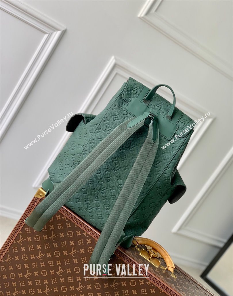 Louis Vuitton Christopher MM Backpack Bag in Forest Green Taurillon Monogram Leather M24428 2024 (KI-240520037)