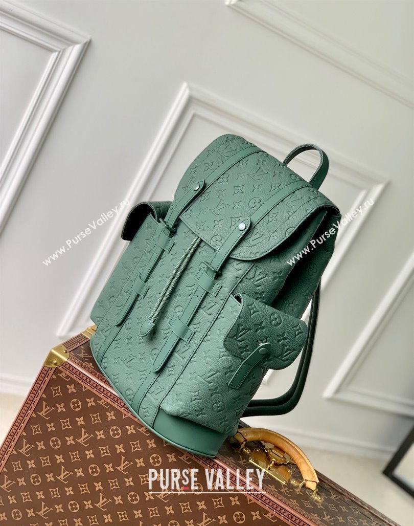 Louis Vuitton Christopher MM Backpack Bag in Forest Green Taurillon Monogram Leather M24428 2024 (KI-240520037)