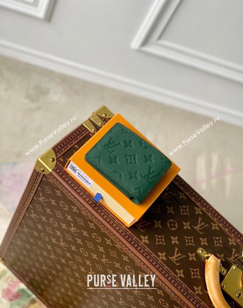 Louis Vuitton Multiple Wallet in Forest Green Taurillon Monogram Leather M83055 2024 (KI-240520038)