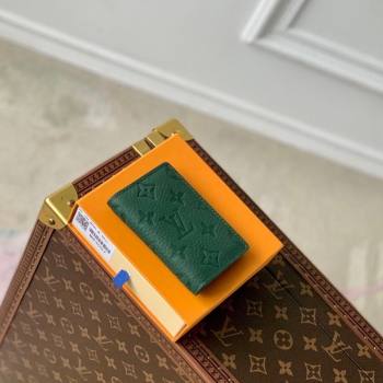 Louis Vuitton Pocket Organizer Wallet in Forest Green Taurillon Monogram Leather M83067 2024 (KI-240520039)