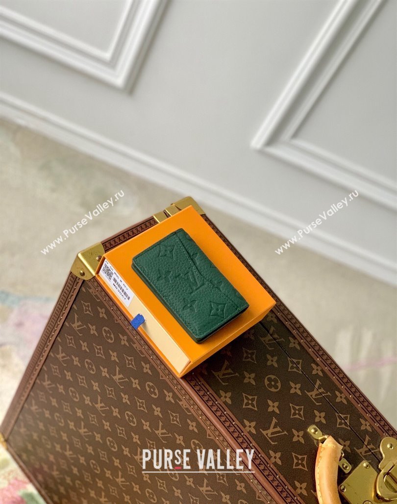 Louis Vuitton Pocket Organizer Wallet in Forest Green Taurillon Monogram Leather M83067 2024 (KI-240520039)