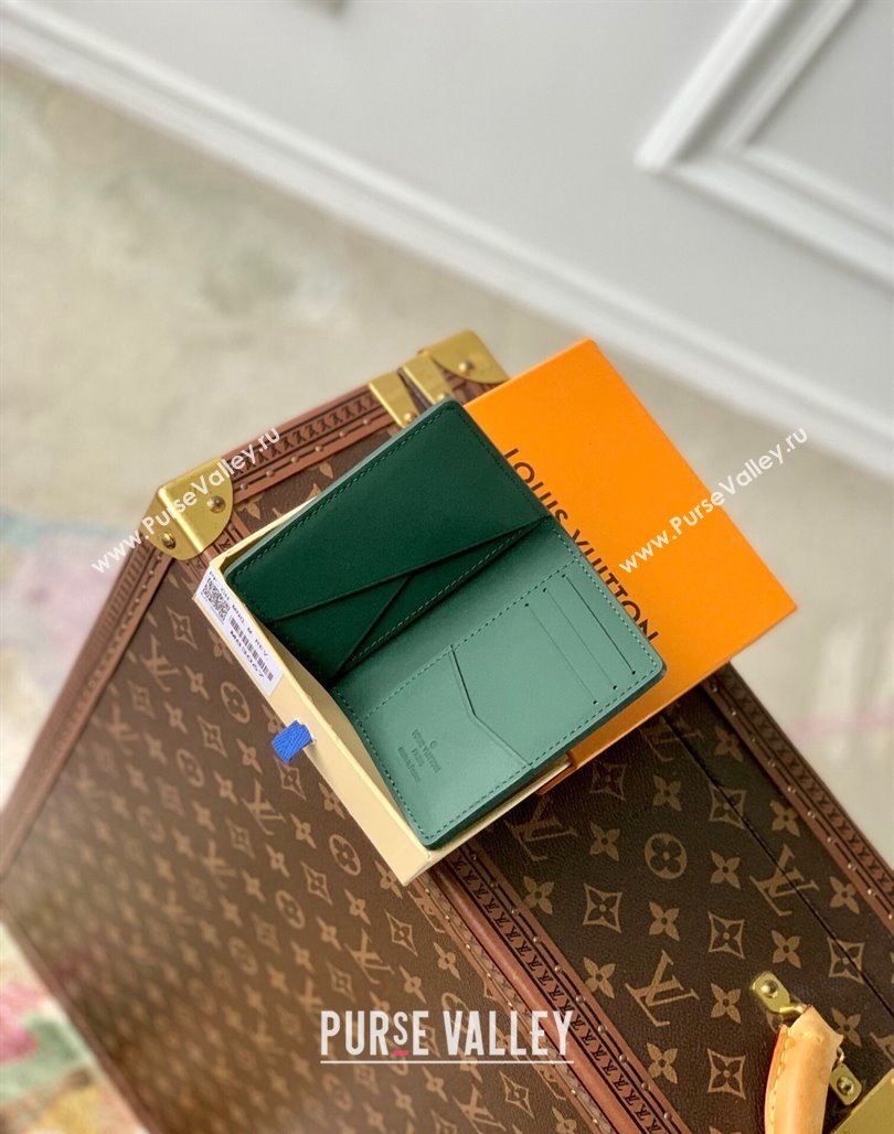 Louis Vuitton Pocket Organizer Wallet in Forest Green Taurillon Monogram Leather M83067 2024 (KI-240520039)