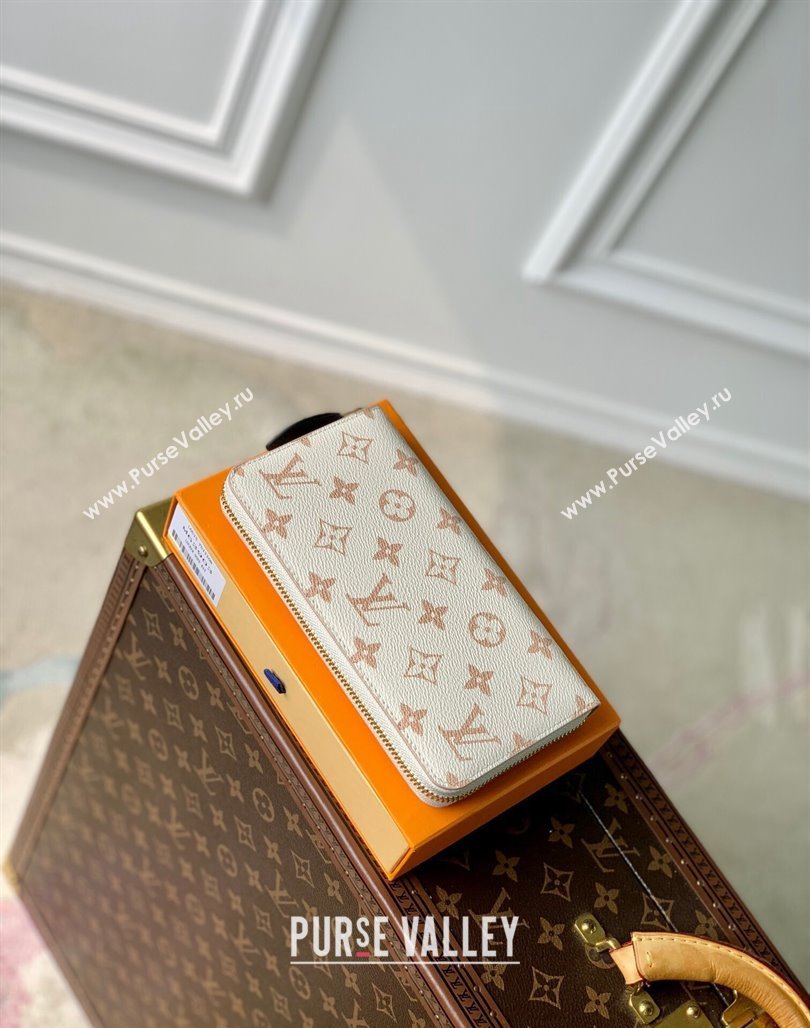 Louis Vuitton Zippy Wallet in Monogram Dune Canvas M83093 Cream White 2024 (KI-240520040)