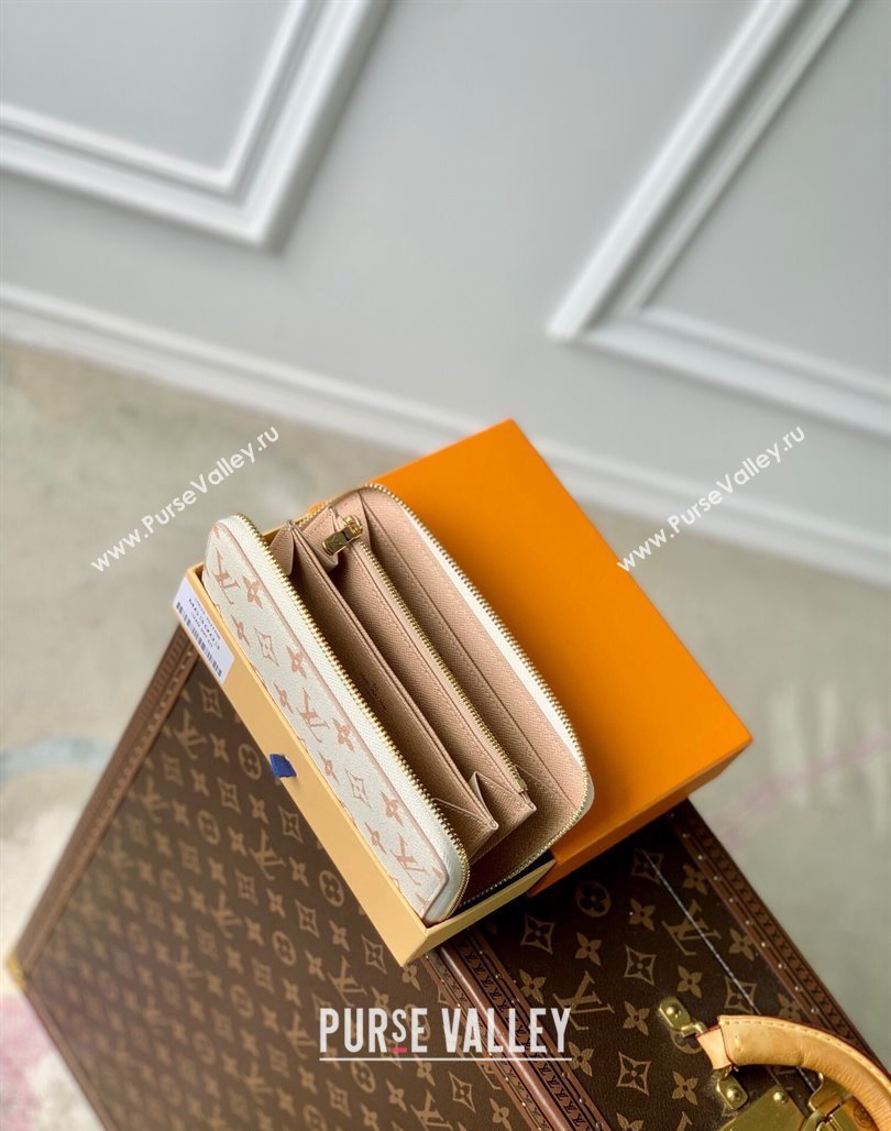 Louis Vuitton Zippy Wallet in Monogram Dune Canvas M83093 Cream White 2024 (KI-240520040)