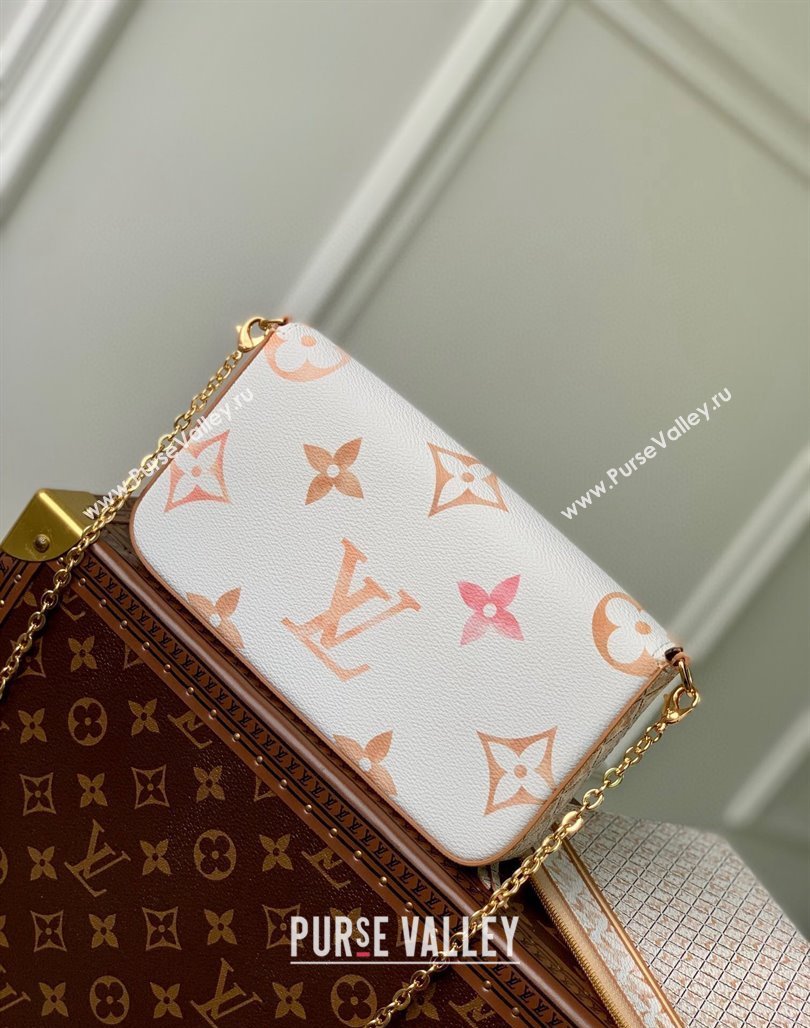 Louis Vuitton Felicie Pochette Mini bag in Monogram Canvas White/Orange/Pink M82520 2024 (KI-240521012)