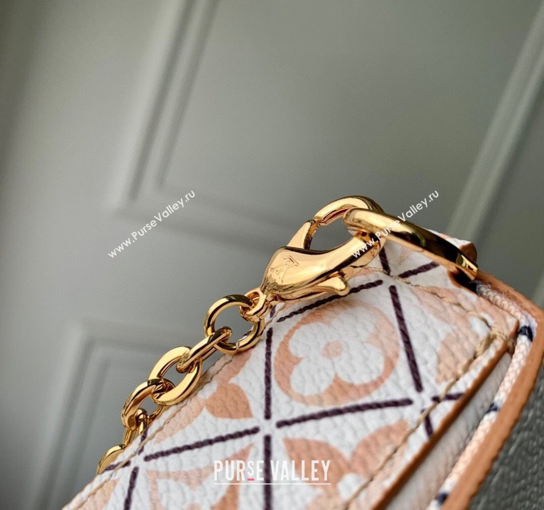 Louis Vuitton Felicie Pochette Mini bag in Monogram Canvas White/Orange/Pink M82520 2024 (KI-240521012)