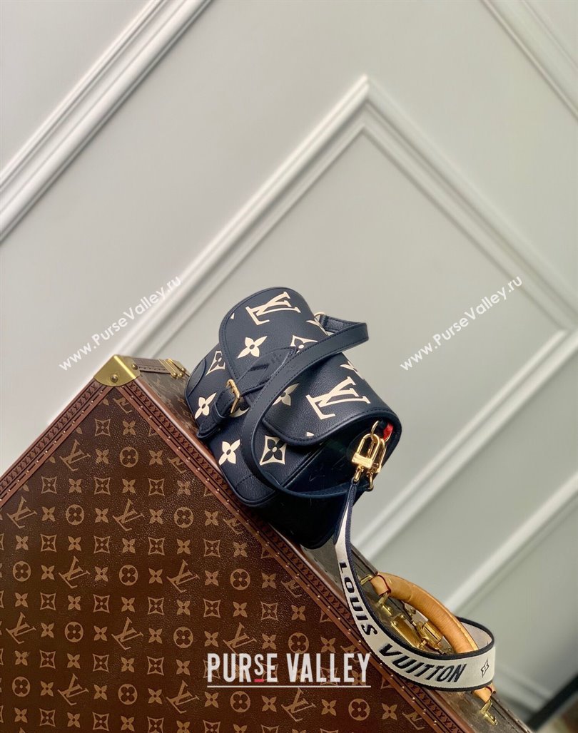 Louis Vuitton Diane Shoulder Bag in Monogram Empreinte Leather M47161 Navy Blue/Cream White 2024 (KI-240520041)