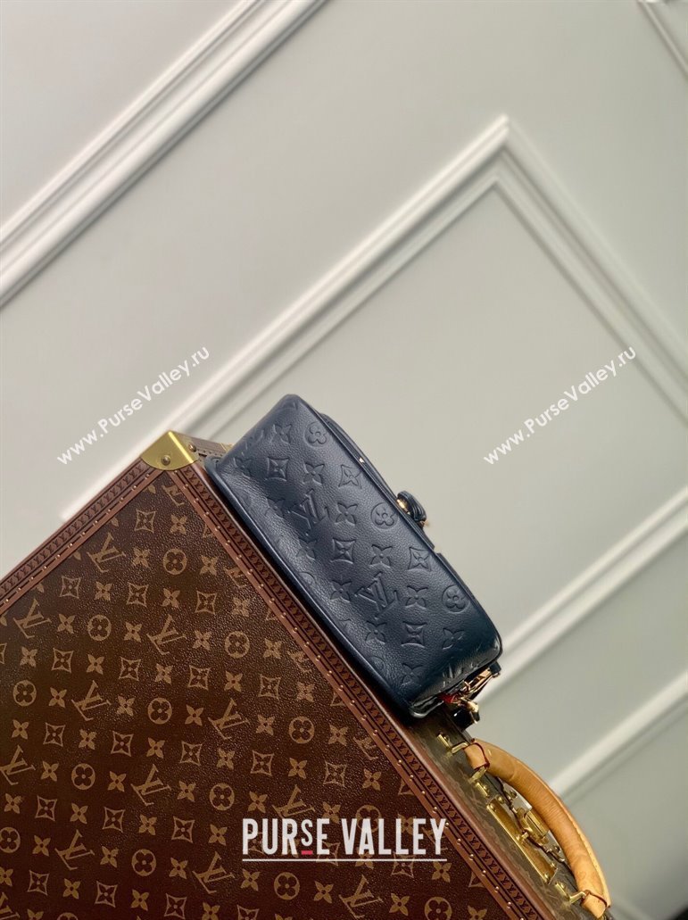 Louis Vuitton Diane Shoulder Bag in Monogram Empreinte Leather M47161 Navy Blue/Cream White 2024 (KI-240520041)