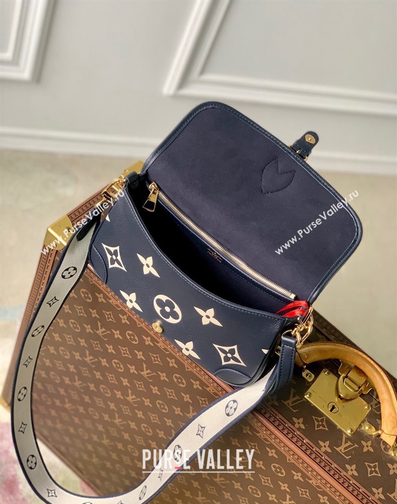 Louis Vuitton Diane Shoulder Bag in Monogram Empreinte Leather M47161 Navy Blue/Cream White 2024 (KI-240520041)