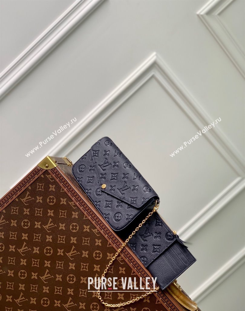 Louis Vuitton Felicie Pochette Mini bag in Navy Blue Monogram Empreinte Lether M83589 2024 (KI-240520044)