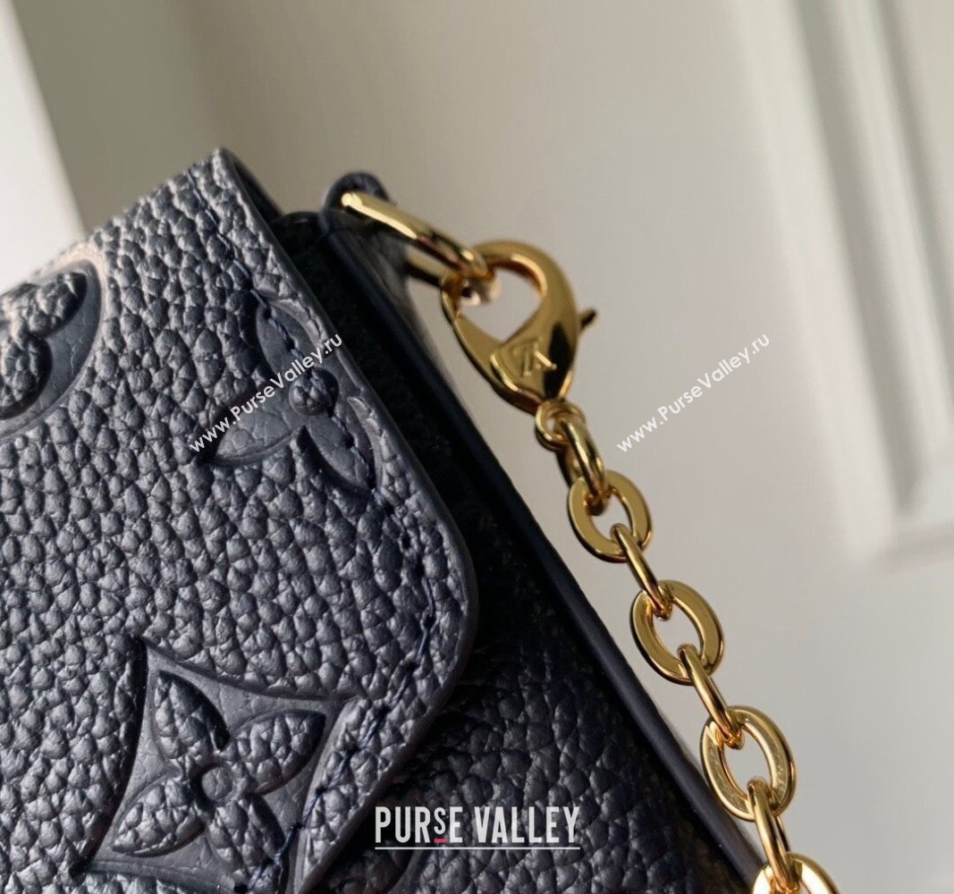 Louis Vuitton Felicie Pochette Mini bag in Navy Blue Monogram Empreinte Lether M83589 2024 (KI-240520044)